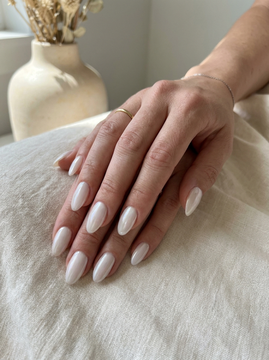 White Glazed Nails
